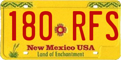 NM license plate 180RFS