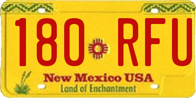 NM license plate 180RFU