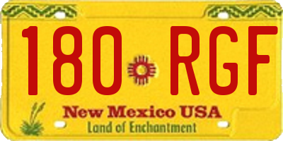 NM license plate 180RGF