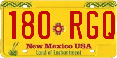 NM license plate 180RGQ