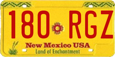 NM license plate 180RGZ