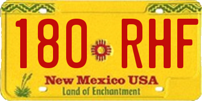 NM license plate 180RHF