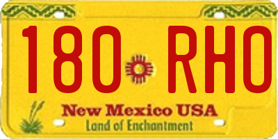 NM license plate 180RHO