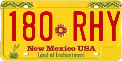NM license plate 180RHY