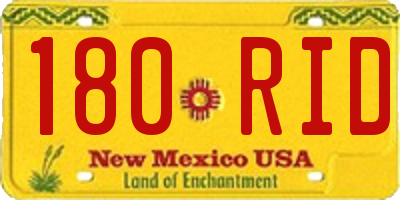 NM license plate 180RID