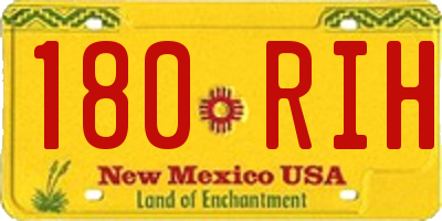 NM license plate 180RIH
