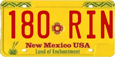NM license plate 180RIN