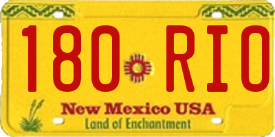 NM license plate 180RIO