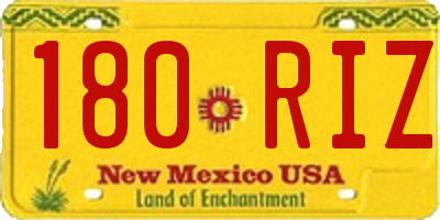 NM license plate 180RIZ