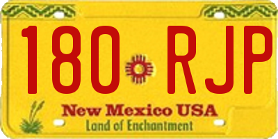 NM license plate 180RJP