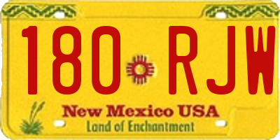 NM license plate 180RJW