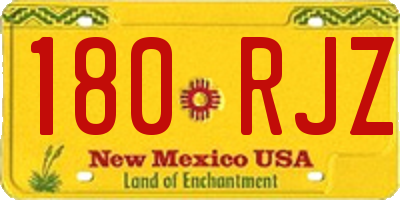 NM license plate 180RJZ