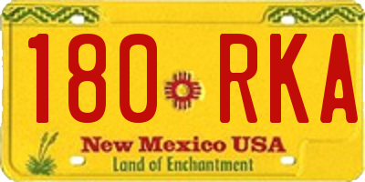 NM license plate 180RKA