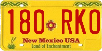 NM license plate 180RKO