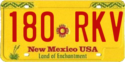 NM license plate 180RKV