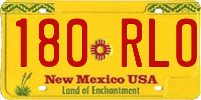 NM license plate 180RLO