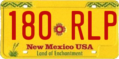 NM license plate 180RLP