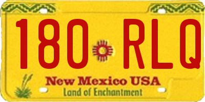 NM license plate 180RLQ
