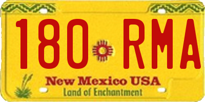 NM license plate 180RMA