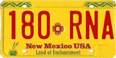 NM license plate 180RNA
