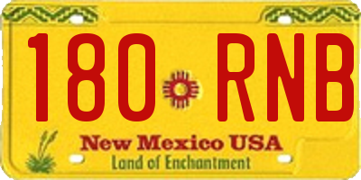 NM license plate 180RNB