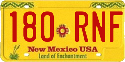 NM license plate 180RNF