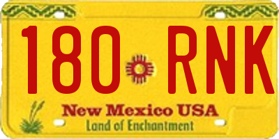NM license plate 180RNK