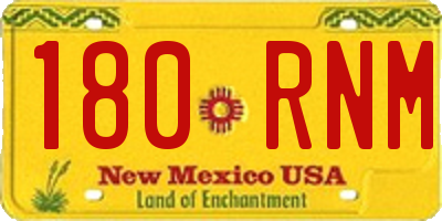 NM license plate 180RNM