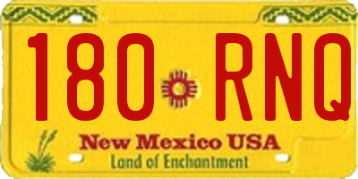 NM license plate 180RNQ