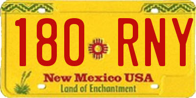 NM license plate 180RNY