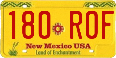 NM license plate 180ROF
