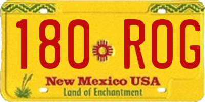 NM license plate 180ROG