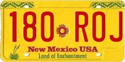 NM license plate 180ROJ