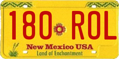 NM license plate 180ROL