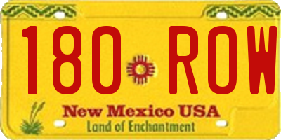 NM license plate 180ROW