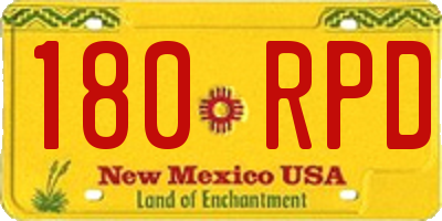 NM license plate 180RPD