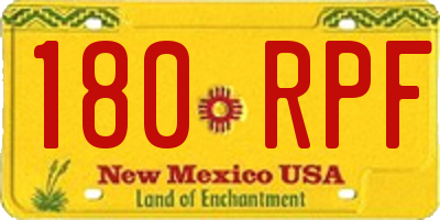 NM license plate 180RPF