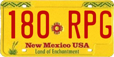 NM license plate 180RPG