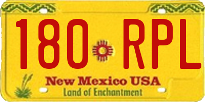 NM license plate 180RPL