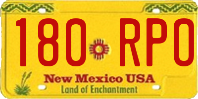 NM license plate 180RPO