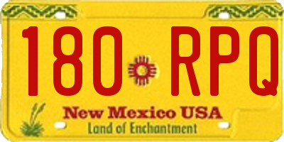 NM license plate 180RPQ