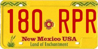 NM license plate 180RPR