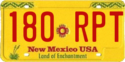 NM license plate 180RPT