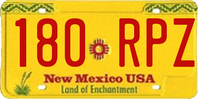 NM license plate 180RPZ