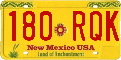 NM license plate 180RQK