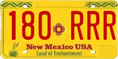 NM license plate 180RRR