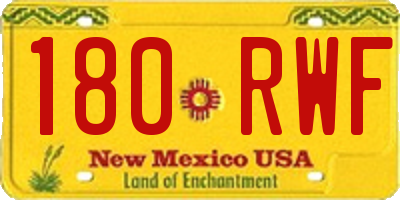 NM license plate 180RWF