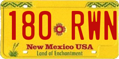 NM license plate 180RWN
