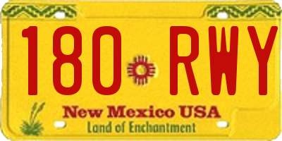 NM license plate 180RWY