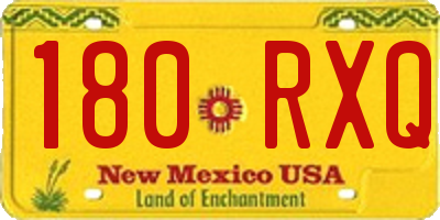 NM license plate 180RXQ